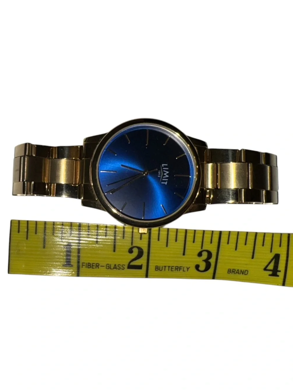 Blue Dial Gold-Tone Bracelet Watch